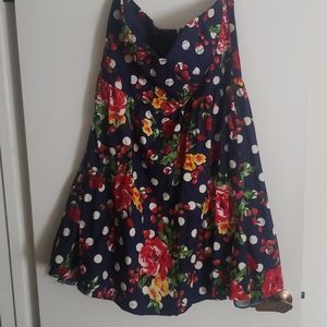 Floral and polka dot dress